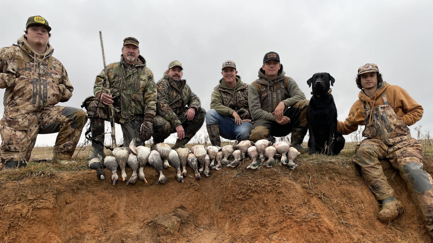 Guided waterfowl with group of private hunters.